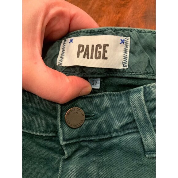 Paige Emerald Green “Skyline Ankle Peg” Skinny Jeans, Size 27 - Picture 3 of 8